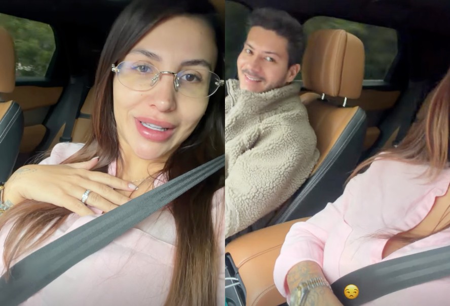 Arthur Aguiar e Jheny Santucci surgem em clima de reconciliação