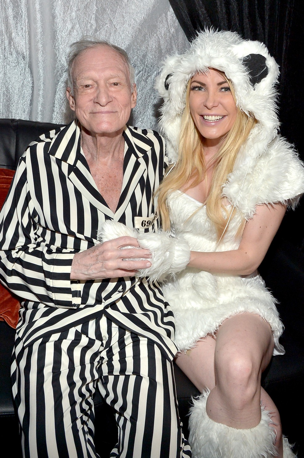 Hugh Hefner e Crystal Hefner, em 2015 — Foto: Getty Images