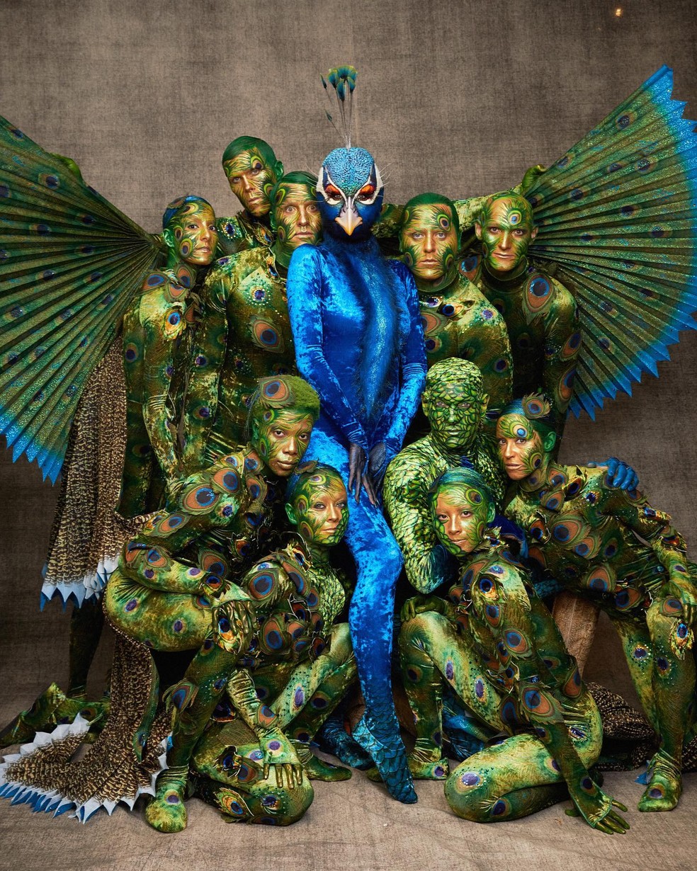 Heidi Klum vai fantasiada de pavão ao seu Halloween — Foto: Instagram