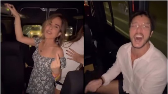 Wanessa Camargo e Allan Souza Lima viajam juntos e cantam 'Evidências' em trajeto