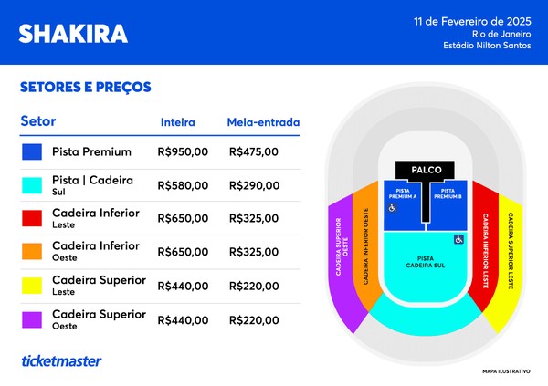 Shakira anuncia shows no Brasil em 2025; saiba datas, locais e preços