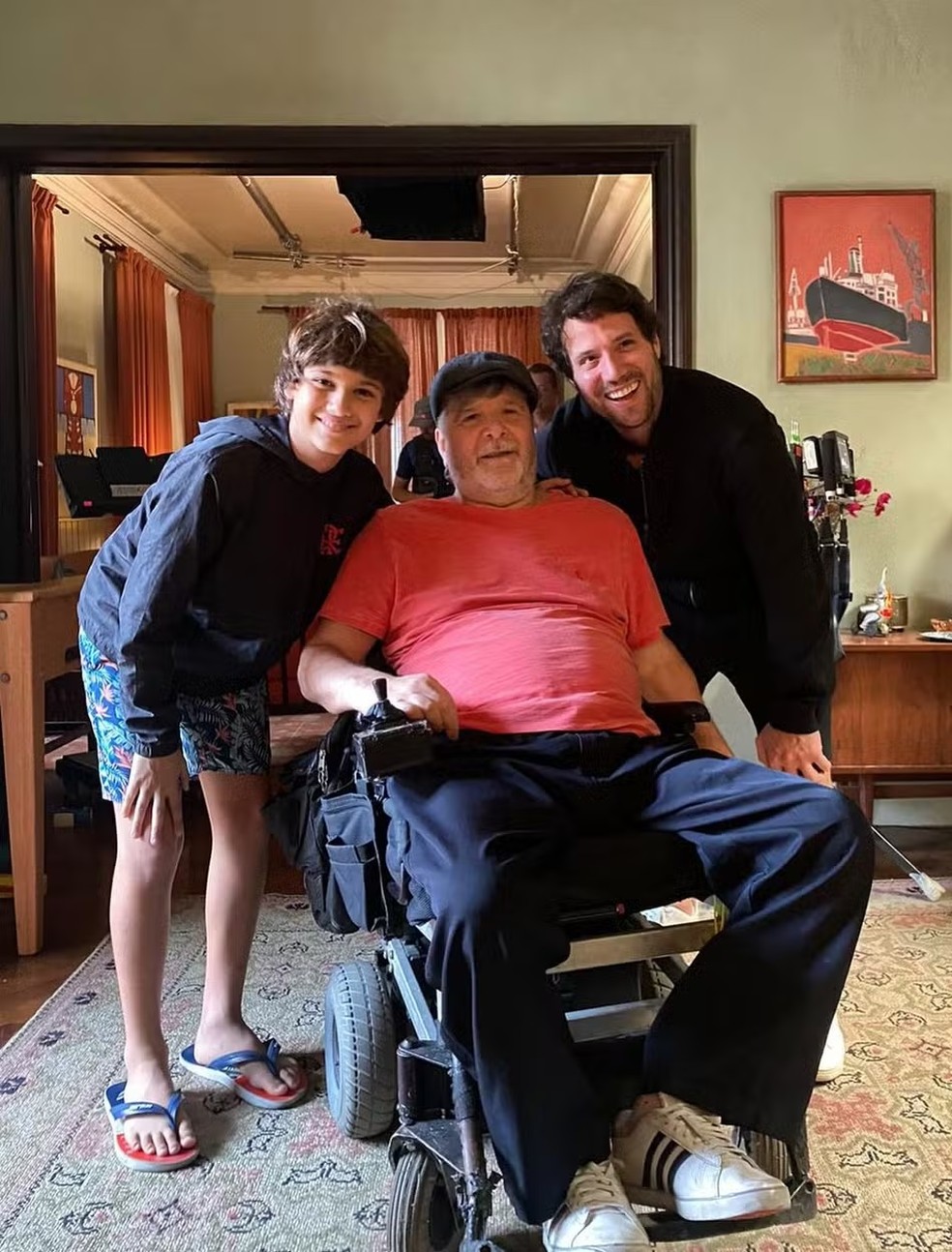 Antonio Saboia e Guilherme Silveira interpretam Marcelo Rubens Paiva no filme 'Ainda estou aqui' e conheceram o escritor na fase de preparação para o filme — Foto: Reprodução/Instagram