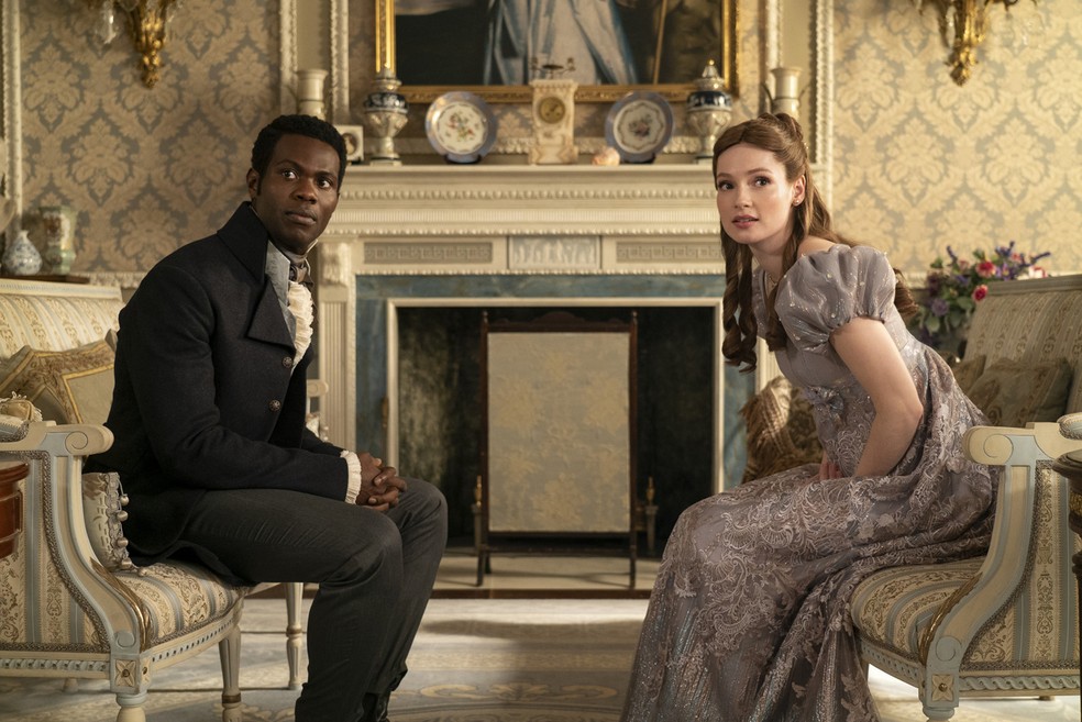 John (Victor Alli) e Francesca (Hannah Dodd) em 'Bridgerton' — Foto: Divulgação/Netflix