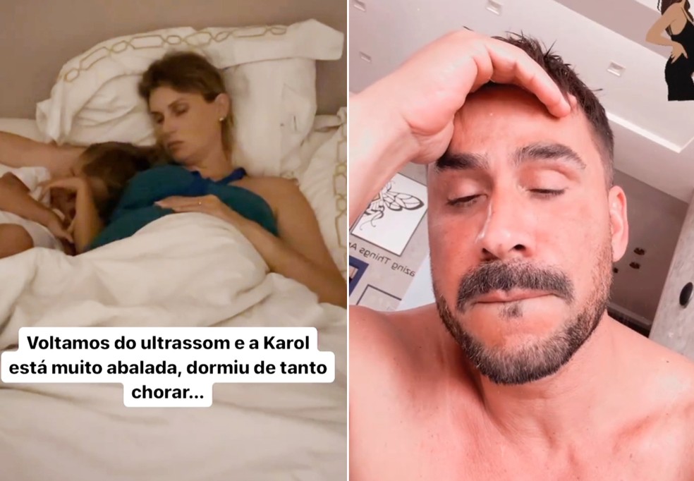 Julio Rocha diz que Karoline Kleine 'chorou até dormir' ao ver em ultrassom que filha é a cara dele — Foto: Reprodução/Instagram