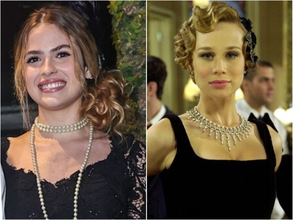 Mah Duarte se vestiu como Ana Francisca (Mariana Ximenes), na segunda fase de 'Chocolate com Pimenta' (Globo, 2003) — Foto: Anderson Bordê/AgNews e TV Globo