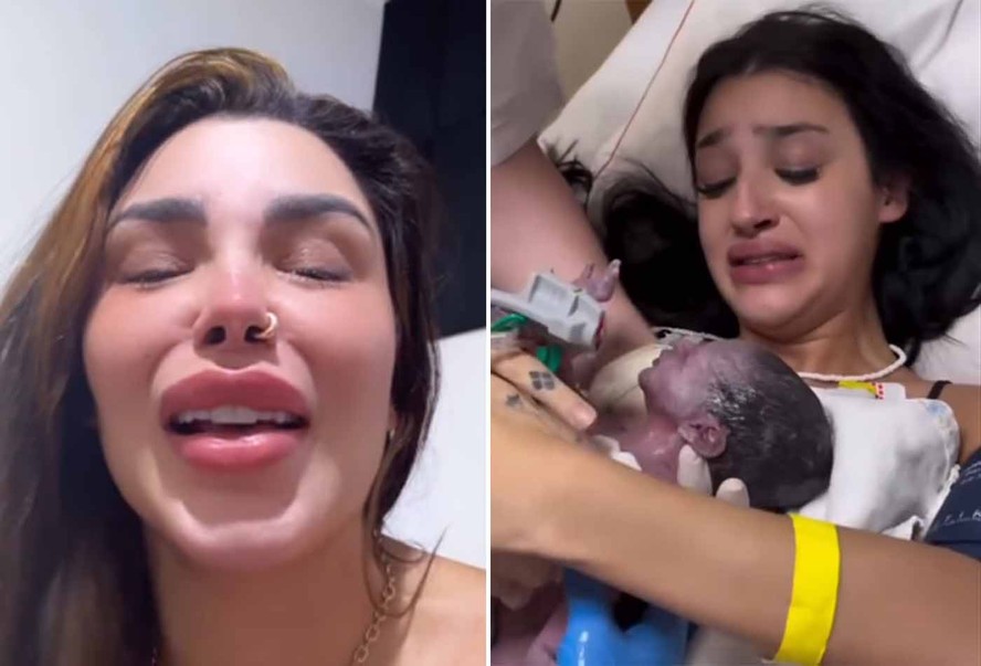 Brigadas, Jenny Miranda chora ao ver parto da filha, Bia Miranda, pela web;  relembre as tretas