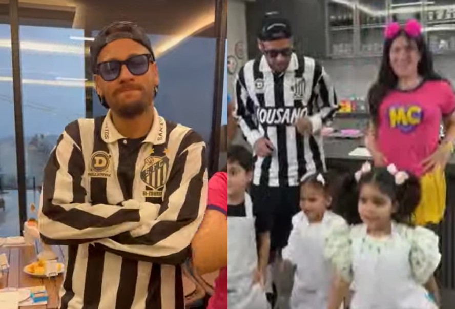 Neymar Jr. faz dancinha em vídeo com filhas Mavie e Mel e dupla fenômeno do YouTube