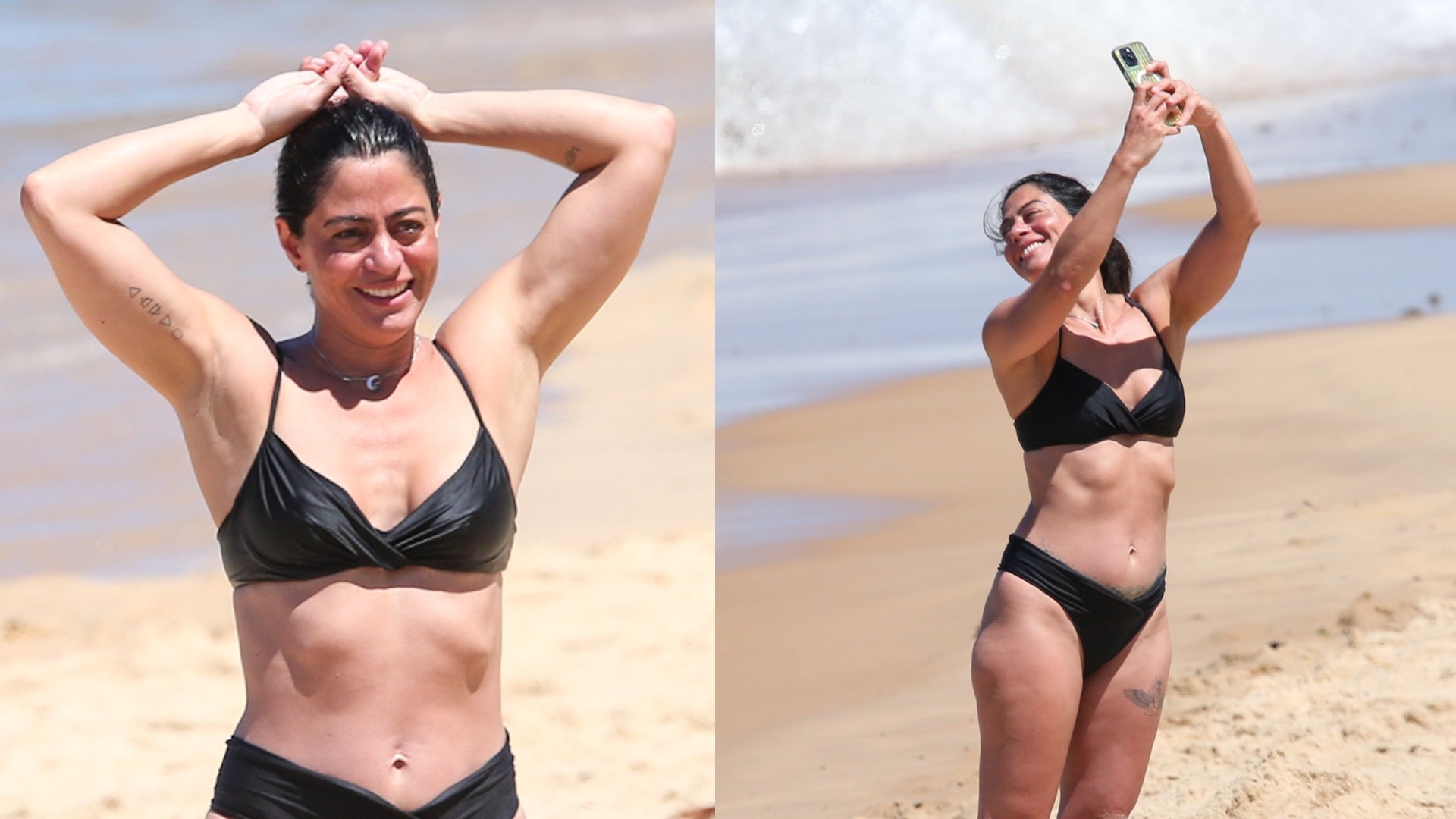 De biquíni preto, Carol Castro mergulha e curte sábado de sol em resort na BA - QTU Questões do Universo