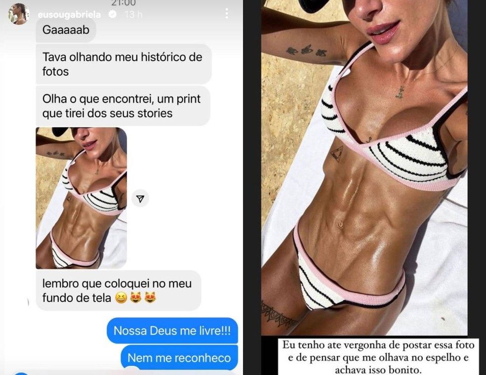 Gabriela Pugliesi se arrepende de corpo magérrimo — Foto: Reprodução/Instagram