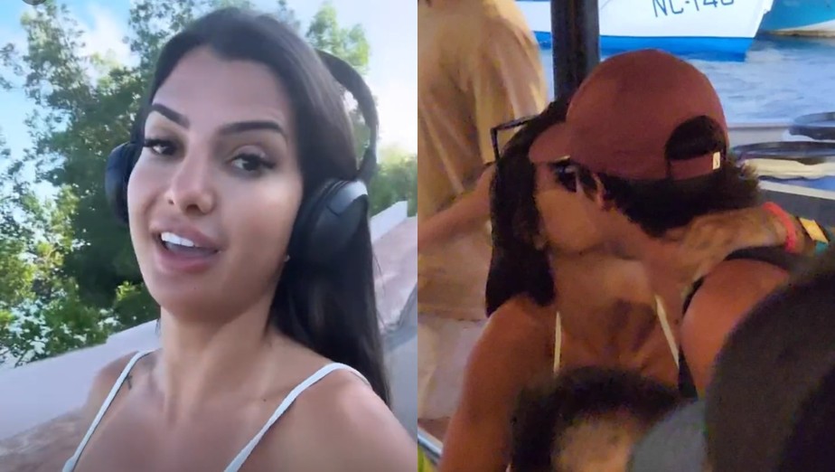 Marina Ferrari fala sobre ficada com Gabriel Fop durante passeio de barco no Caribe