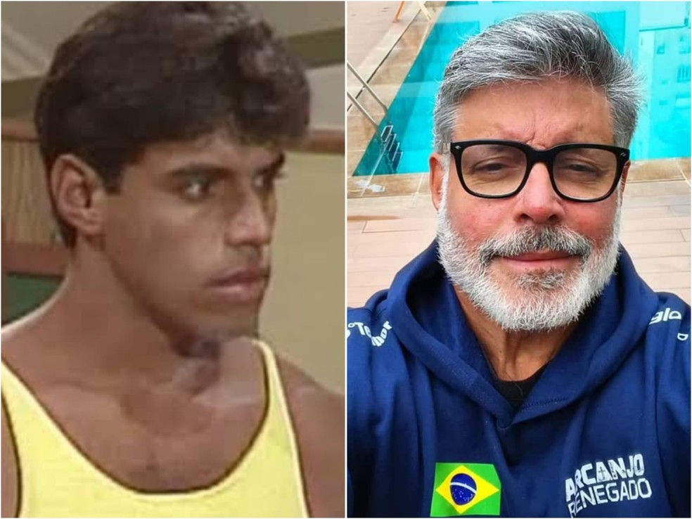 Alexandre Frota como Luizão em 'Roque Santeiro' (Globo, 1985) e com visual atual — Foto: Divulgação/TV Globo e Reprodução/Instagram