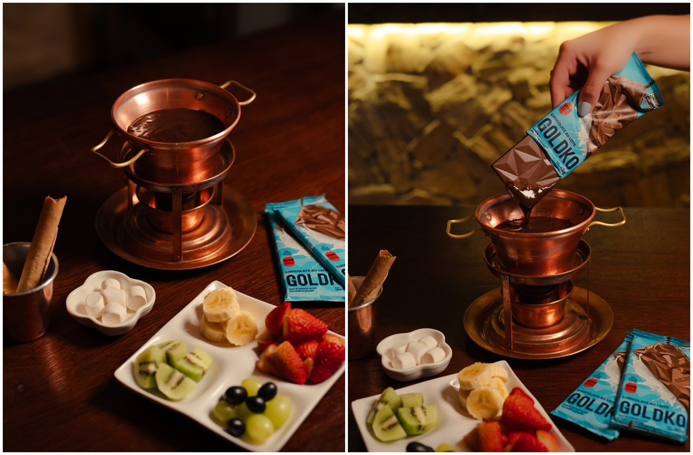 Chalezinho e GoldKo lançam fondue de chocolate zero adição de açúcares — Foto: Divulgação