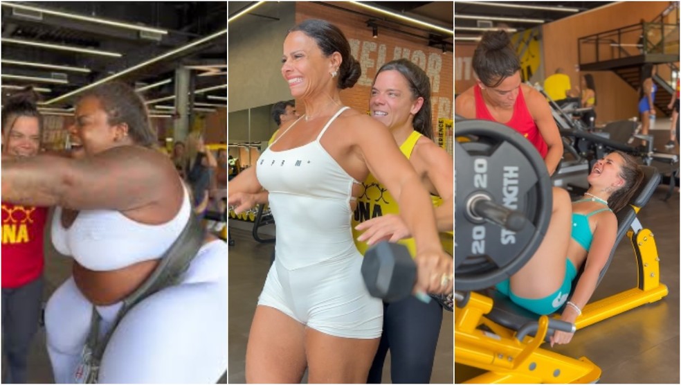 Carol Vaz treinando Jojo Todynho, Viviane Araujo e Mel Maia — Foto: Reprodução/Instagram