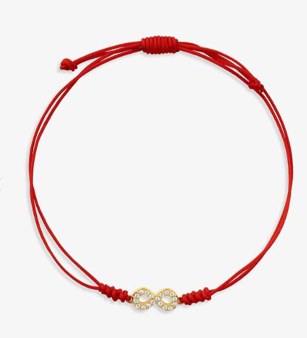 Pulseira de Infinito Cravejado em Prata 925 com Banho de Ouro Amarelo 18K