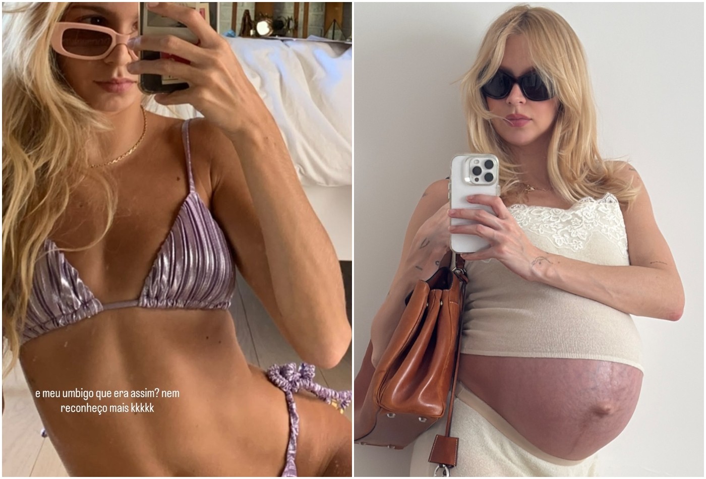 Isa Scherer se choca ao ver como era sua umbigo antes de gravidez: 