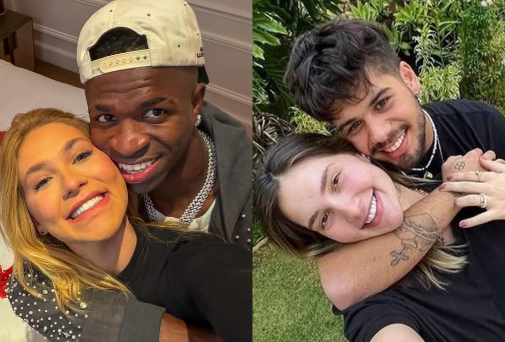Virginia Fonseca com Vini Jr e Virginia com Z&eacute; Felipe &mdash; Foto: Reprodu&ccedil;&atilde;o/Instagram