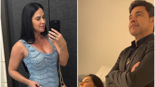 Graciele Lacerda mostra ultrassom de bebê que espera de Zezé Di Camargo: 'Furinho no queixo?'