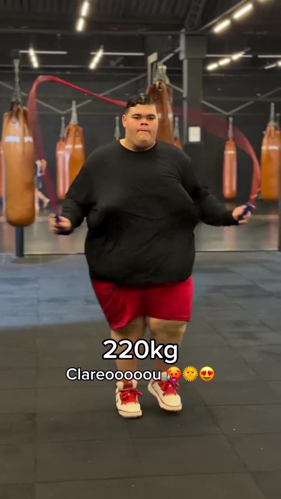 Depois de Gordão da XJ, agora com 220 kg — Foto: Reprodução/Instagram