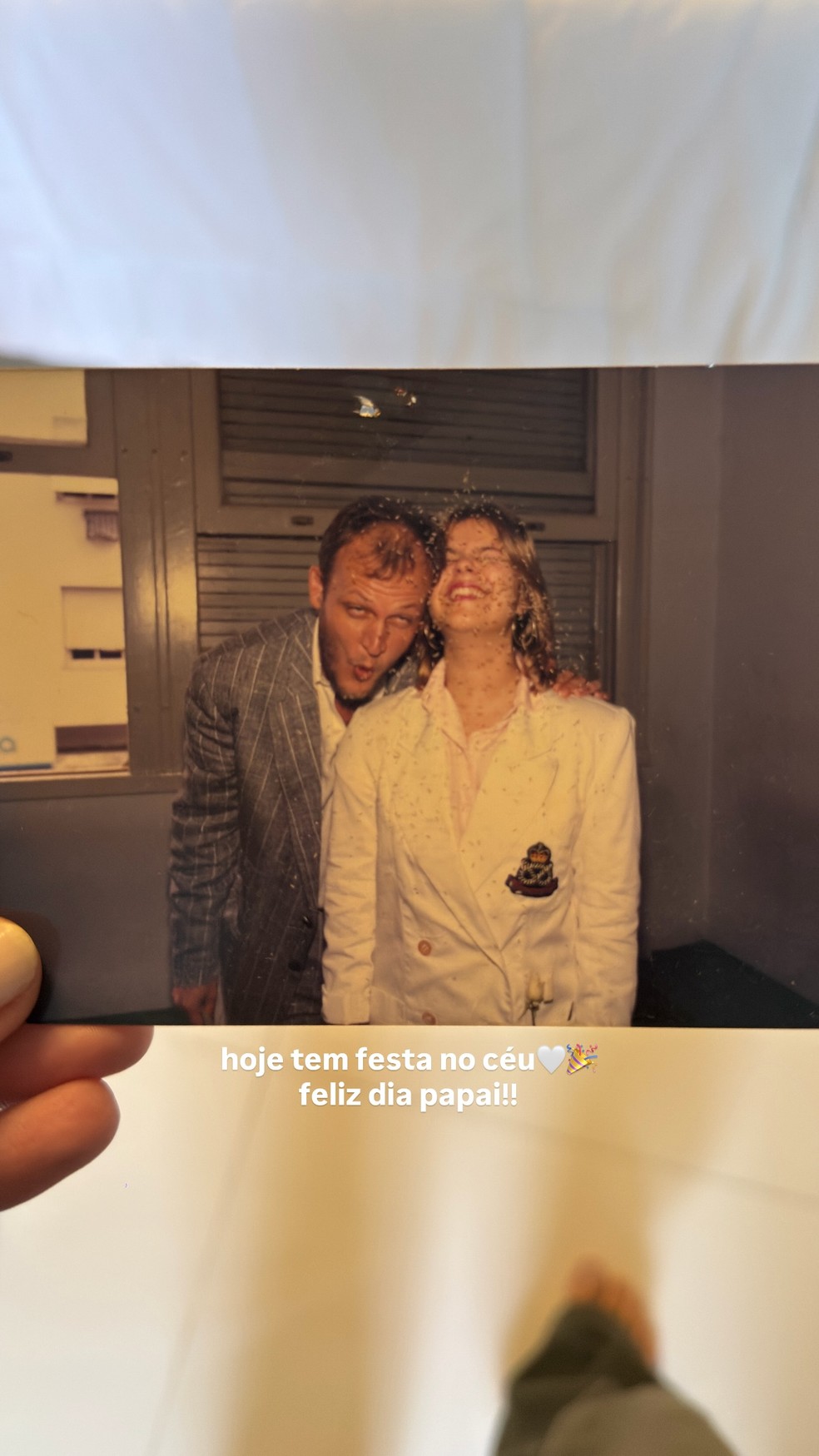 Nikki Meneghel e o pai, Cirano Rojabaglia, irmão de Xuxa e que morreu em 2015 — Foto: Reprodução/Instagram