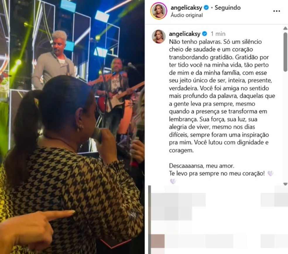 Ang&eacute;lica se despede de Preta Gil &mdash; Foto: Reprodu&ccedil;&atilde;o/Instagram