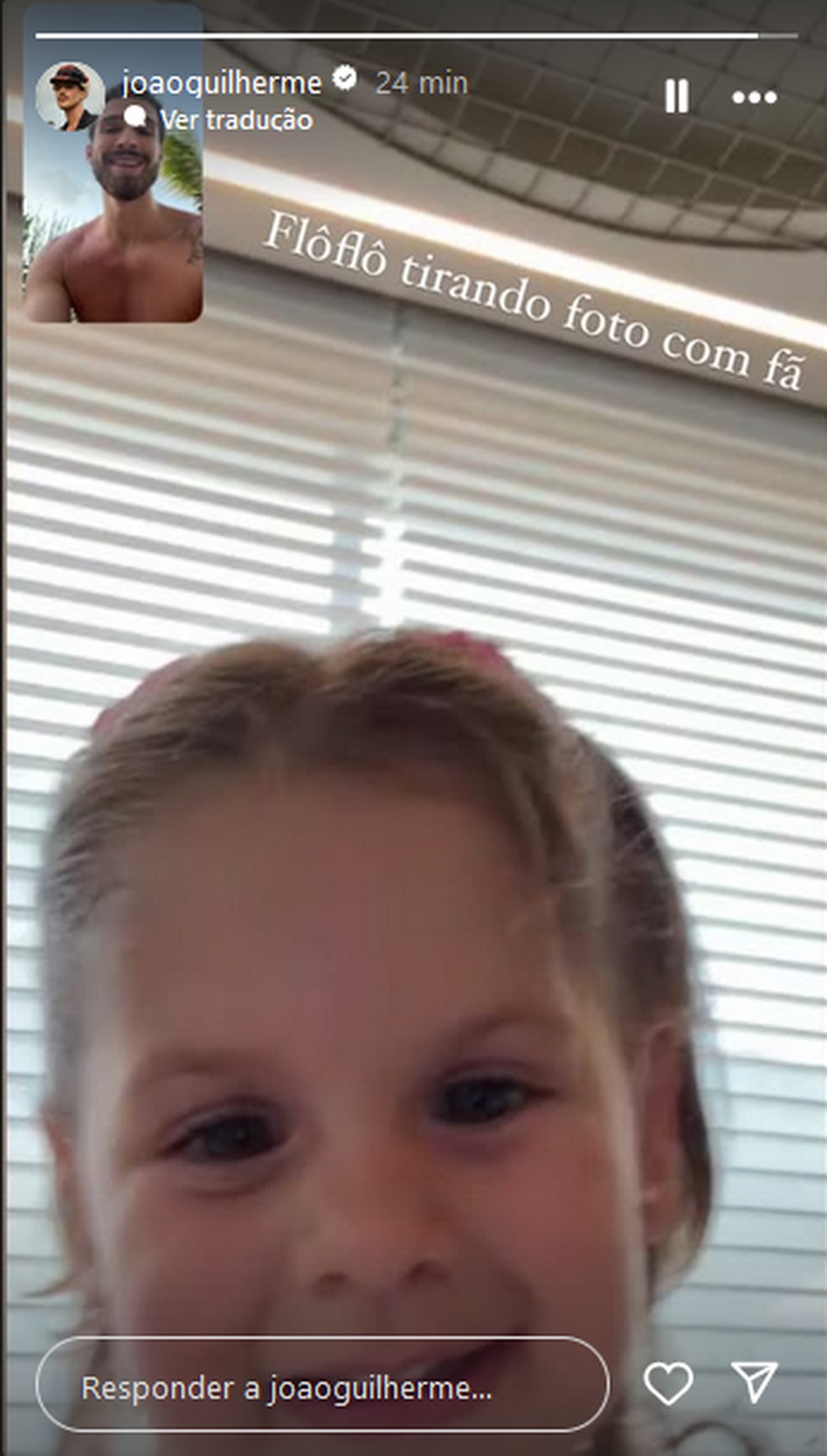 João Guilherme compartilha print de videochamada com Maria Flor — Foto: Reprodução/Instagram