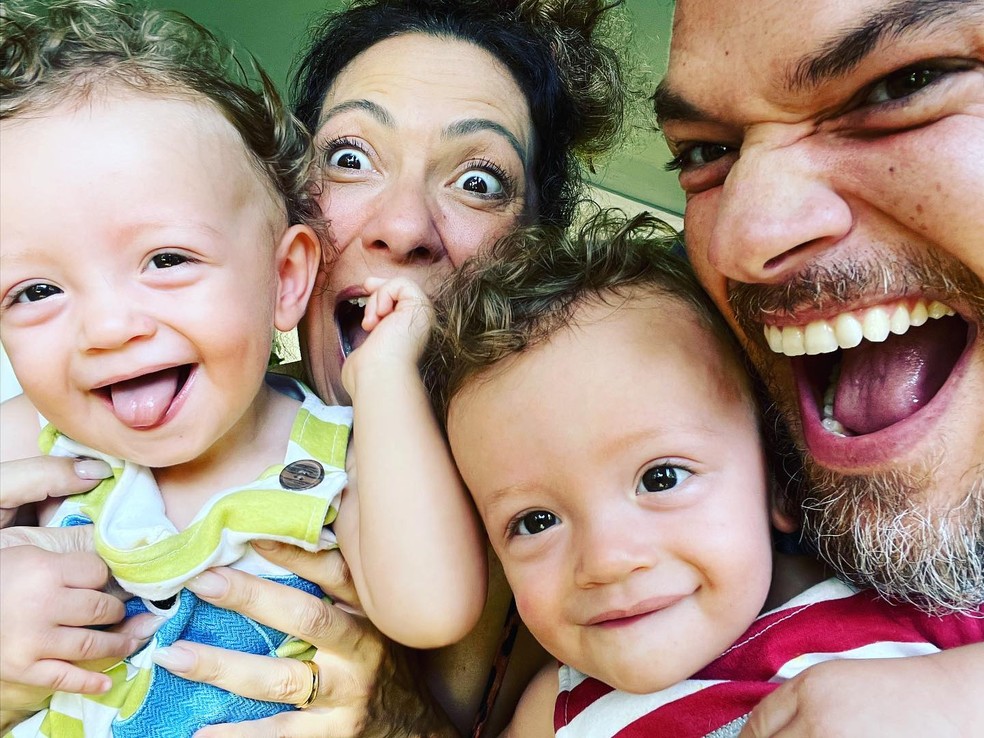 Fabiula Nascimento e Emilio Dantas comemoram mesversário dos gêmeos — Foto: Reprodução/Instagram