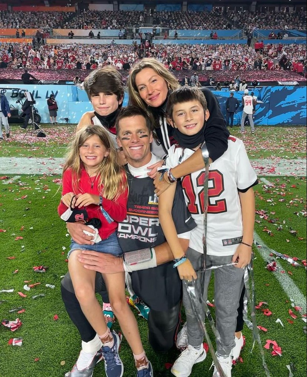 Gisele Bündchen e Tom Brady são pais de Benjamin e Vivian. O atleta também tem Jack, com Bridget Moynahan — Foto: Reprodução/Instagram