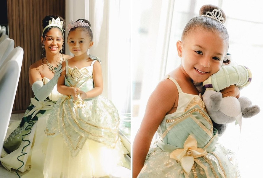 Filha de Lore Improta e Léo Santana ganha dia de princesa em sua primeira visita à Disney