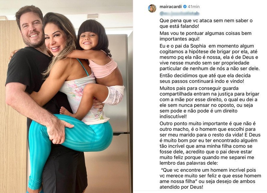 Maíra Cardi rebate crítica por foto com o Primo Rico e a filha, e cita ...