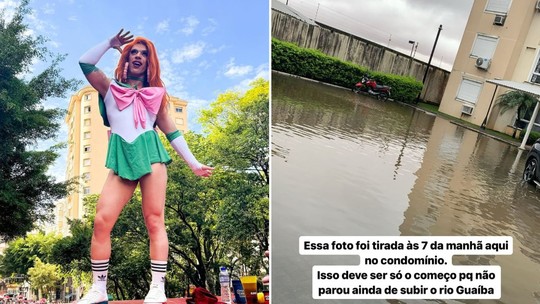 Drag queen evacua casa após chuvas no Rio Grande do Sul: 'Medo de dormir'