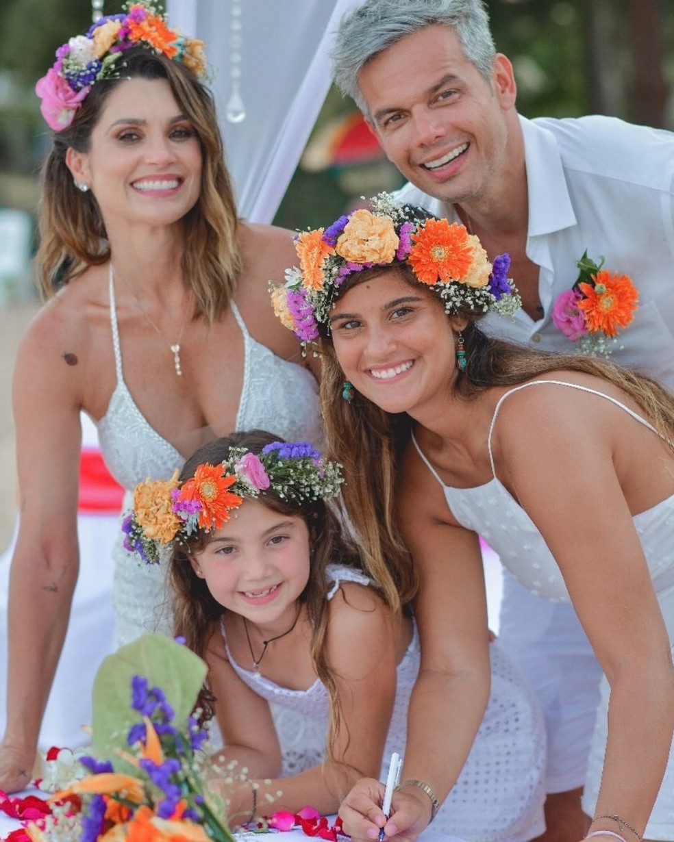 Otaviano Costa relembra renovação de votos com Flávia Alessandra às vésperas de 20 anos de casamento — Foto: Reprodução/Instagram