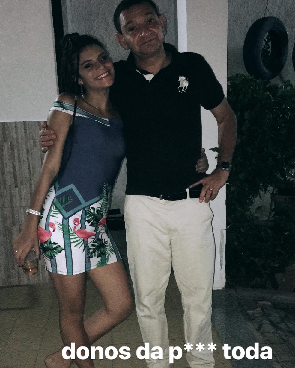 Vitória Dias Medeiros e o pai, Geraldo Medeiros Júnior, piloto do avião que levava Marília Mendonça — Foto: Instagram
