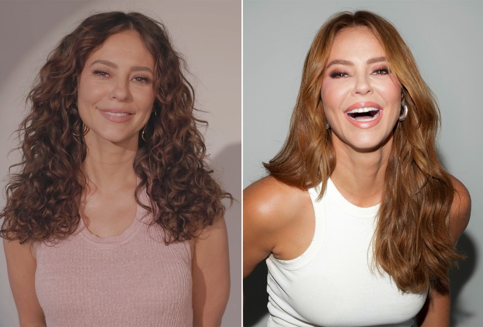 Antes e depois dos cabelos de Paolla Oliveira — Foto: Reprodução/Instagram