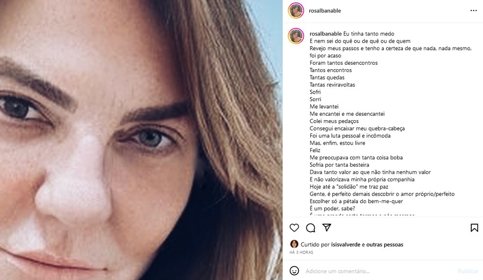 Mãe de Isis Valverde se manifesta sobre etarismo — Foto: Reprodução/Instagram
