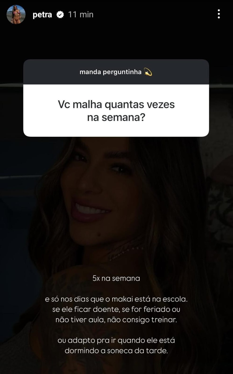 Petra Mattar responde fãs na web — Foto: Reprodução/Instagram