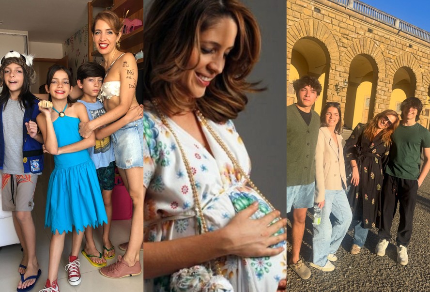 Poliana Abritta comemora aniversário de 18 anos dos filhos, Guido, José e Manuela