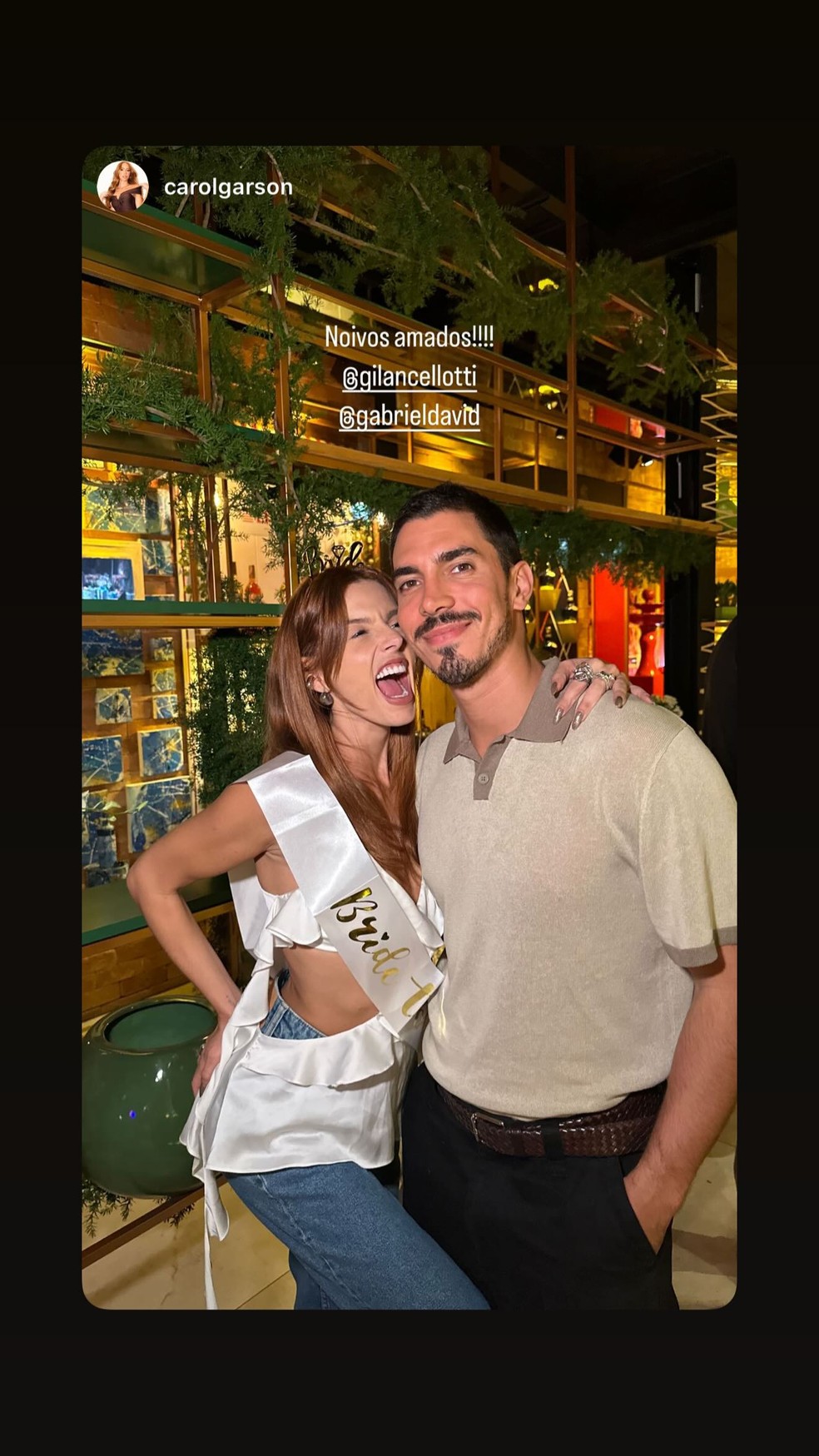Giovanna Lancellotti e Gabriel David — Foto: Reprodução/Instagram