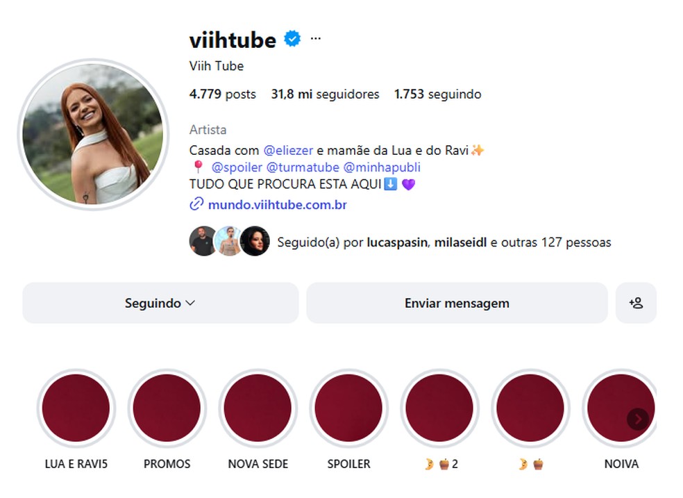 Viih Tube soma milhões de seguidores — Foto: Reprodução/Instagram