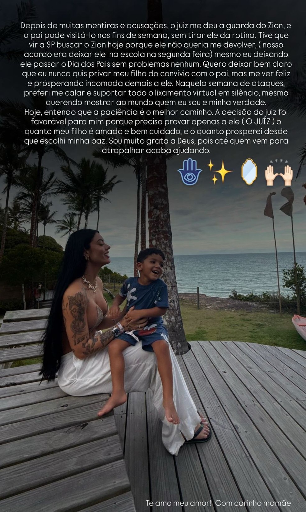 Rayane Figliuzzi, namorada de Belo, conquista guarda do filho após disputa judicial com o ex — Foto: Reprodução/Instagram