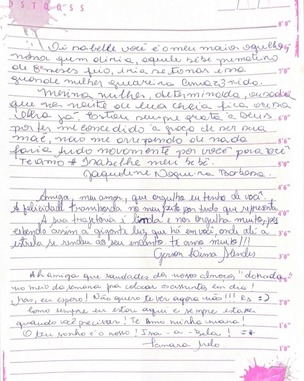 Carta de Isabelle Nogueira, do BBB 24, que foi triturada no Sincer&atilde;o &mdash; Foto: Reprodu&ccedil;&atilde;o/Instagram