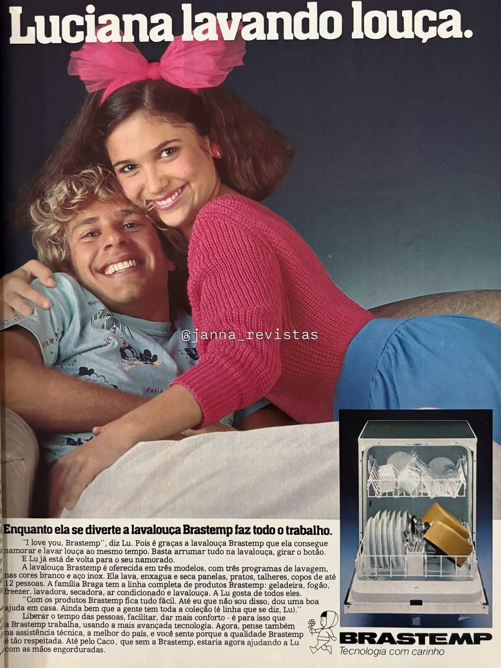 Sandra Annenberg como garota-propaganda de eletrodomésticos — Foto: Reprodução/Instagram