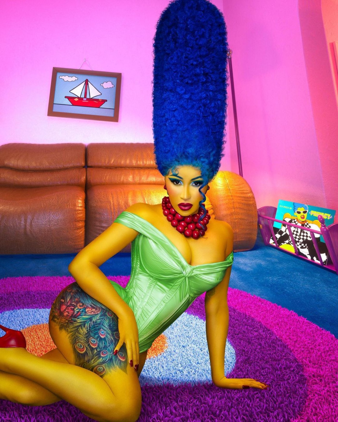 Cardi B fantasiada de Marge — Foto: Reprodução / Instagram