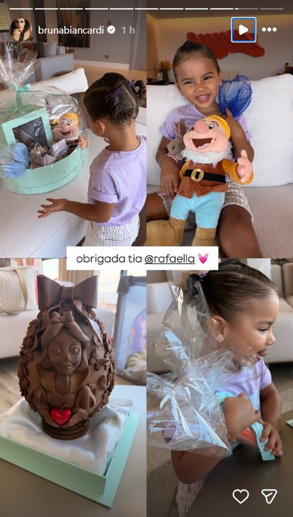 Bruna Biancardi e Amanda Kimberlly mostram ovos de Páscoa das filhas ...