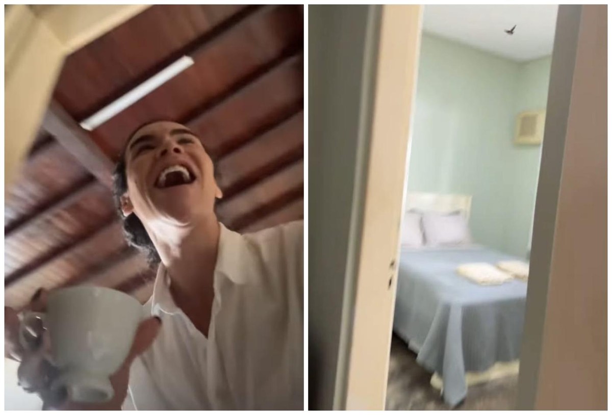 Rafa Uccman foge de morcego em quarto da fazenda de Leonardo