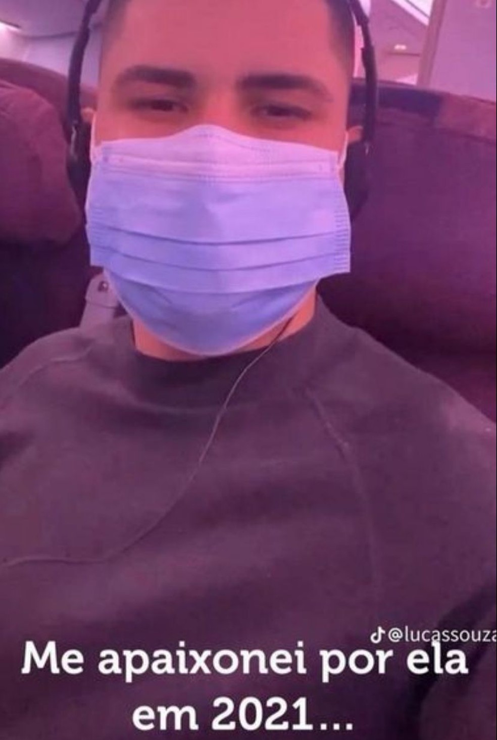 Lucas Souza compartilhou foto com suposta declaração para Jojo Todynho — Foto: Reprodução/ TikTok