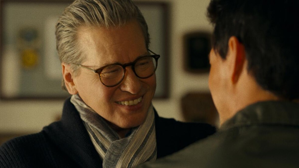 Val Kilmer (em cena com Tom Cruise) em seu &uacute;ltimo filme, 'Top Gun: Maverick' &mdash; Foto: Divulga&ccedil;&atilde;o