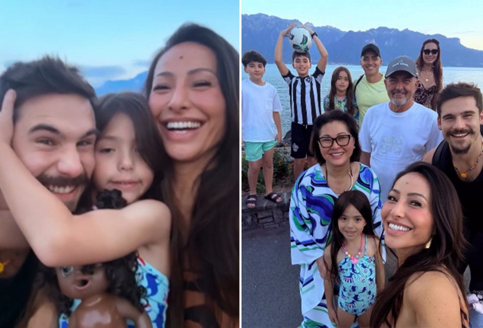 Sabrina Sato com Nicolas Prattes, Zoe e mais familiares na Suíça — Foto: Reprodução/Instagram