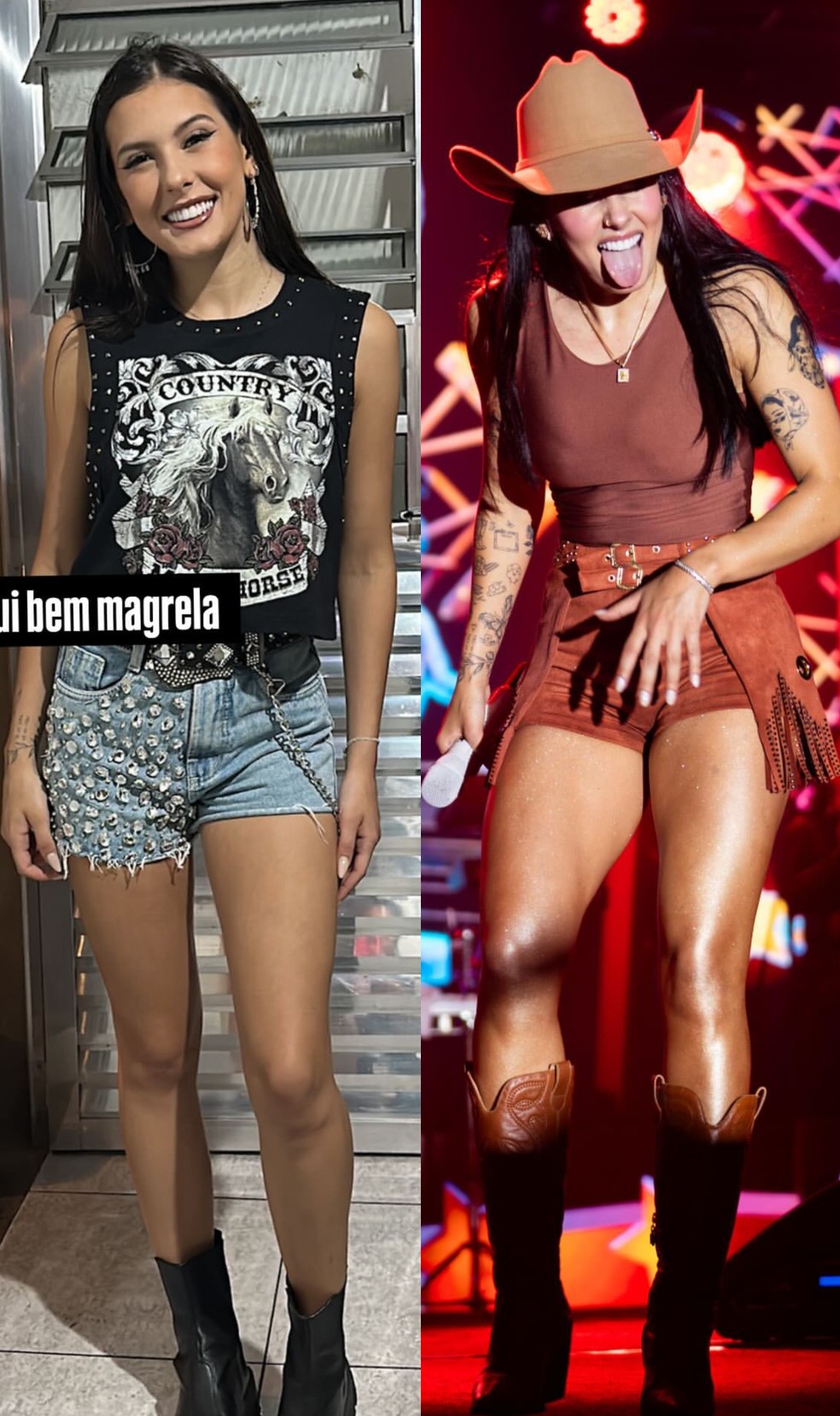 Ana Castela antes e depois — Foto: Reprodução/Instagram