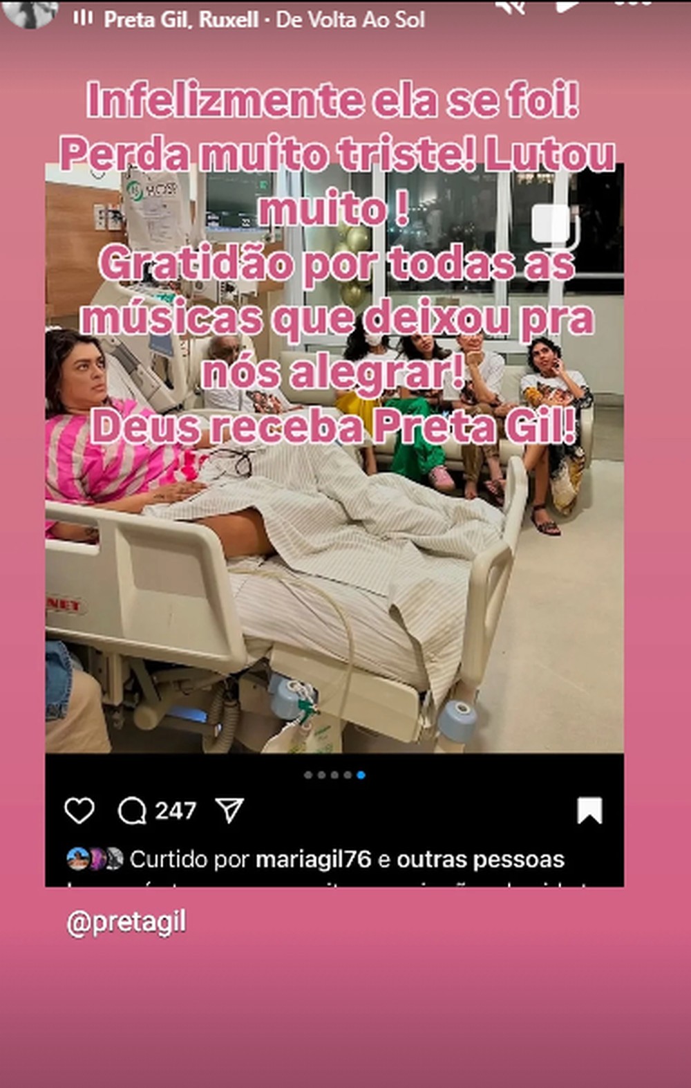 Preta Gil rebate fake news sobre morte após alta hospitalar: 'Estou ...