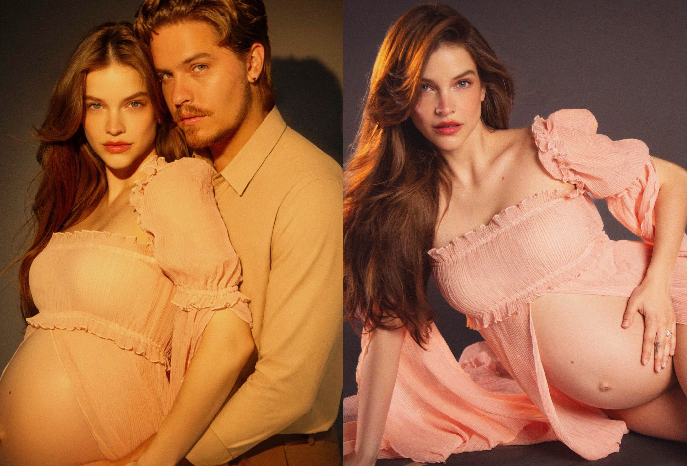 Barbara Palvin posa com barrigão de grávida com Dylan Sprouse e pede sugestões de nomes; fotos